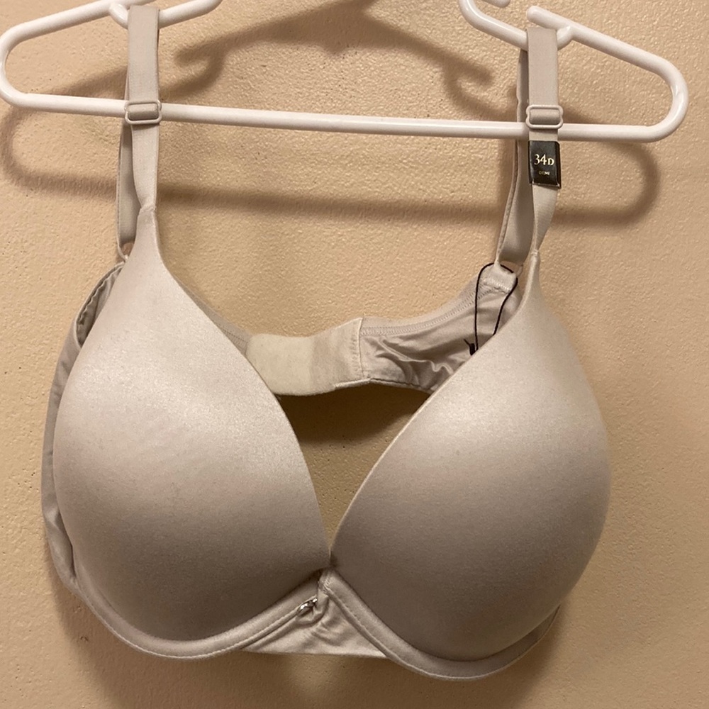 VICTORIA SECRET GRAY LINED DEMI UNDERWIRE BRA 34D NWT